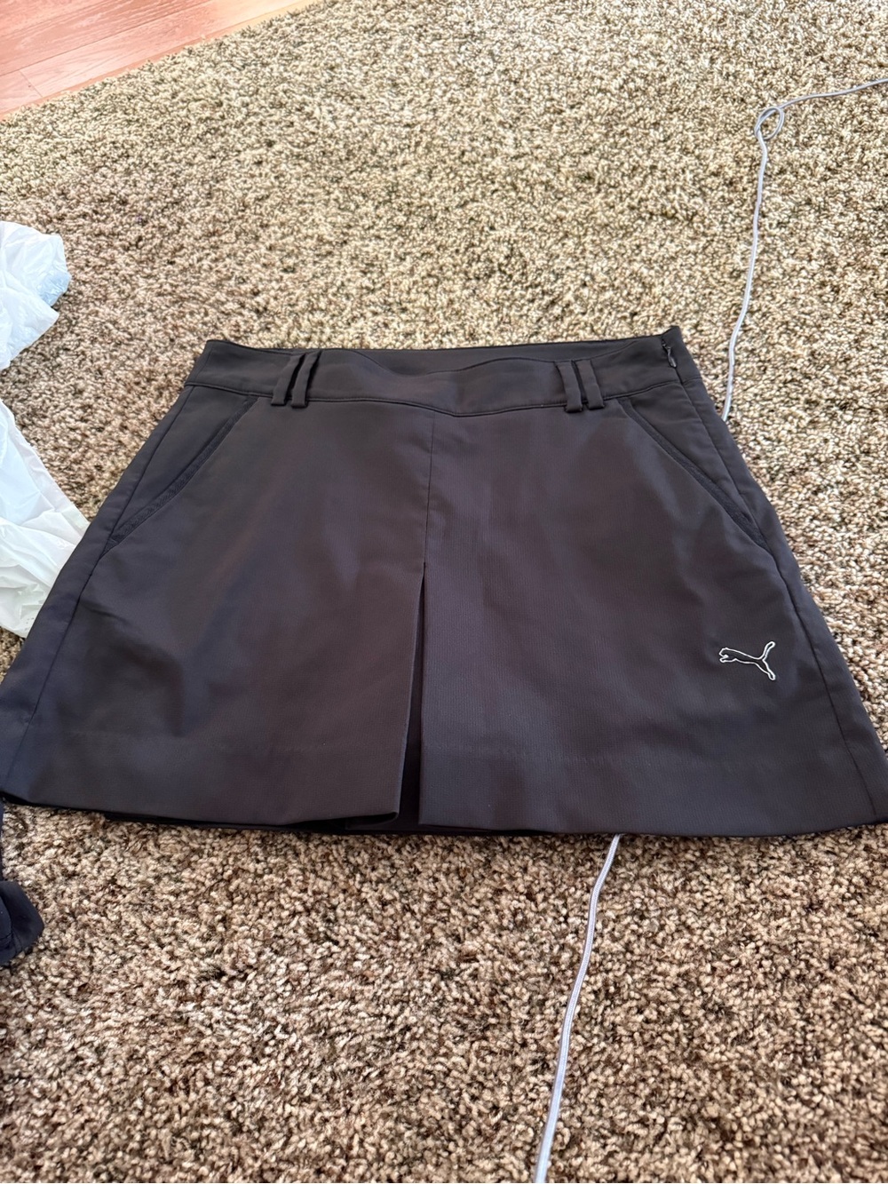 Puma Black Athletic Mini Skirt with Front Pleat